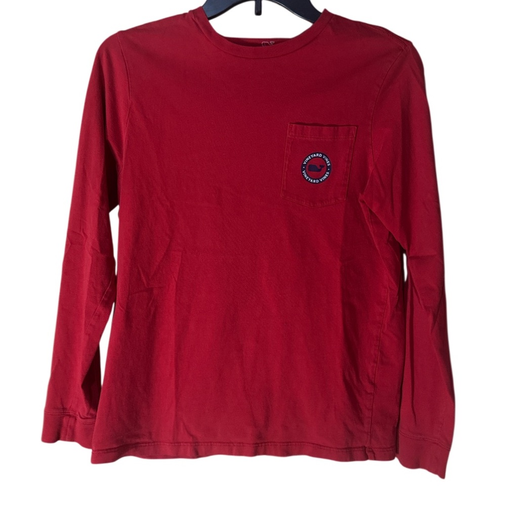 Vineyard Vines GIRLS Vibrant Red Cotton Tee Logo Large 100 Cotton - Size L GIRLS